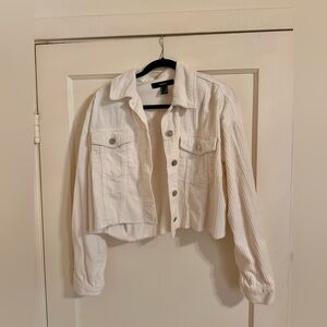 Forever 21 Off-White Corduroy Jean Jacket
